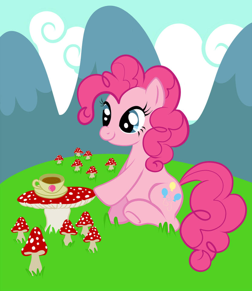 Pinkie Pie and her cuppa by Starlite-Synth