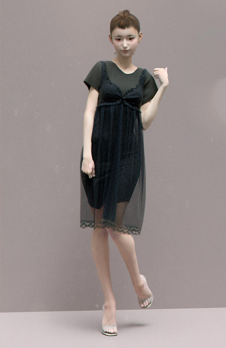 Clo3d Woman's Lace Dress and Long T-shirt by MrsOlive on DeviantArt