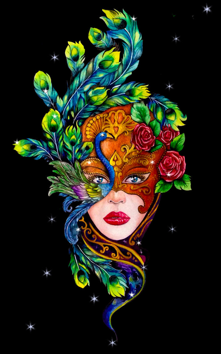 Peacock mask ( black version ) by CinziaSonia87 on DeviantArt