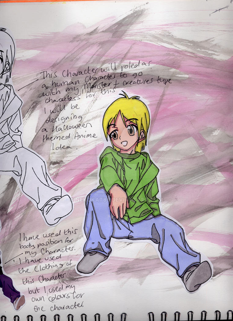 Anime Boy Sitting by nekokat89 on DeviantArt