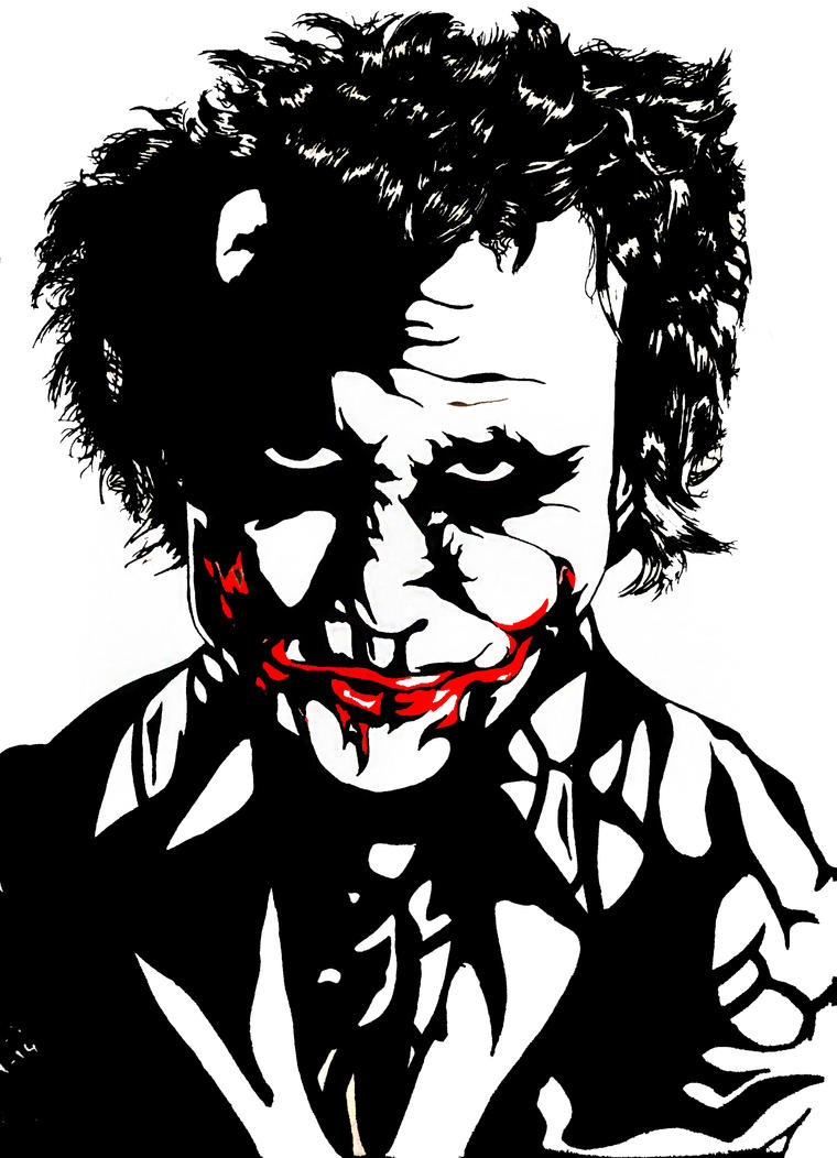 Black and White Joker (Heath Ledger Style) by FPFK on DeviantArt