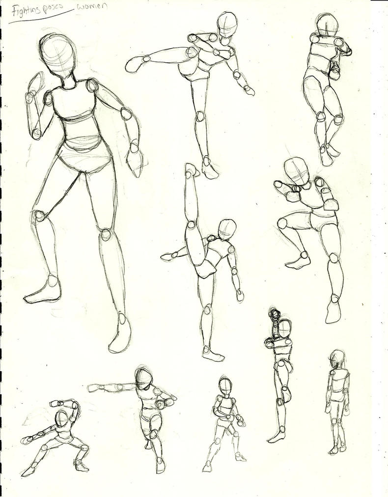 Fighting poses Women by WickedlethalInc on DeviantArt
