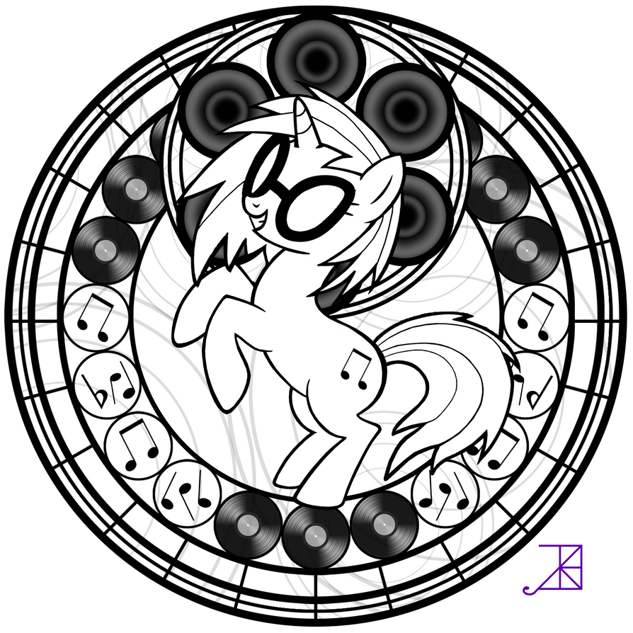 stained_glass__dj_pon_3__line_art__by_akili_amethyst d5ah1jx