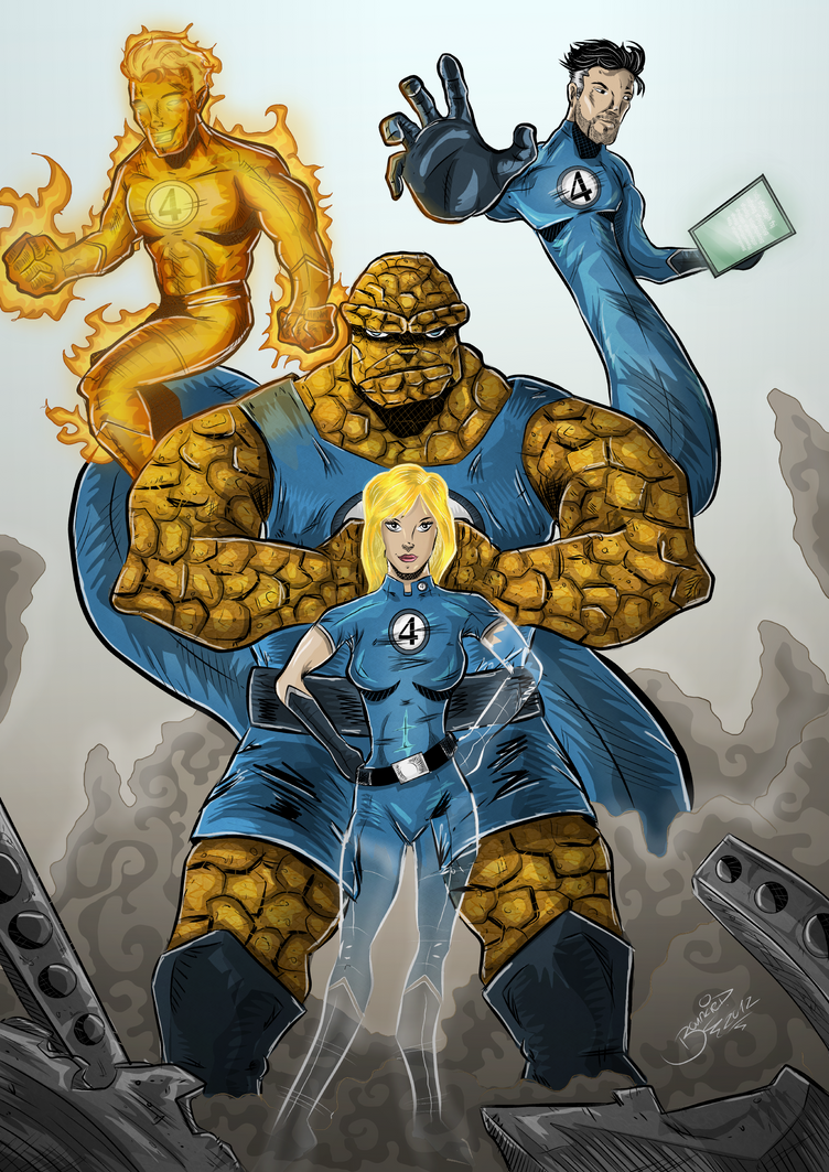 The Fantastic Four F4 Colored by BouncieD on DeviantArt