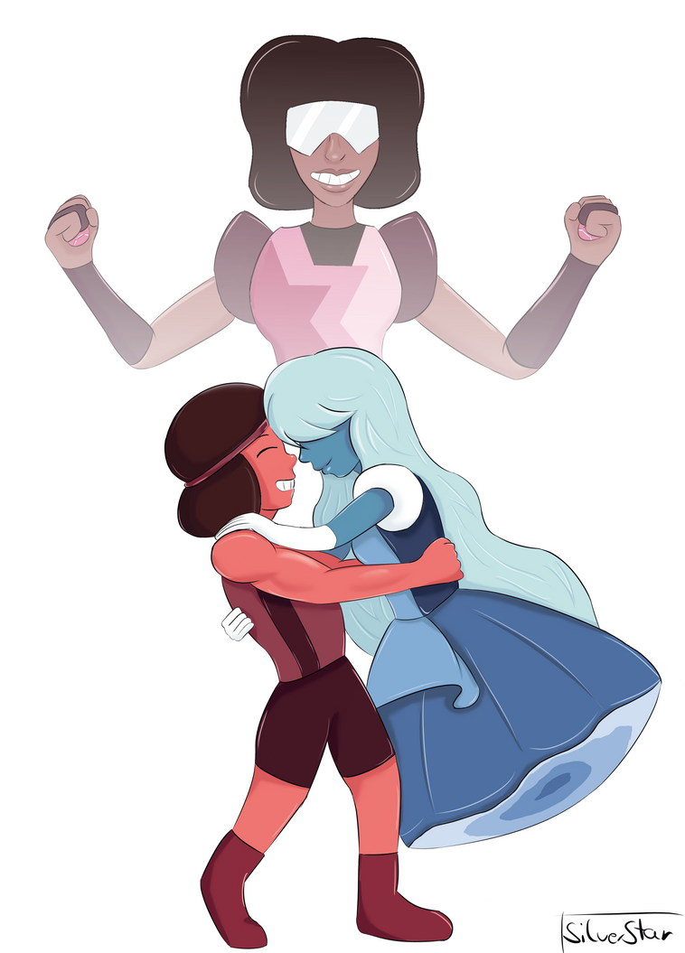 Ruby and Sapphire are definitely my favorite couple in SU. I wouldn't say they're my favorite characters but I just love them together. I'm also not quite sure who's my favorite at the moment anywa...