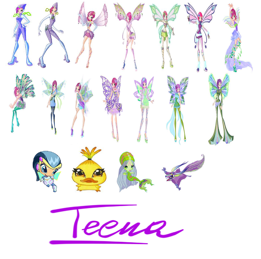 Tecna's Evolutions and Allies by Amelia411 on DeviantArt