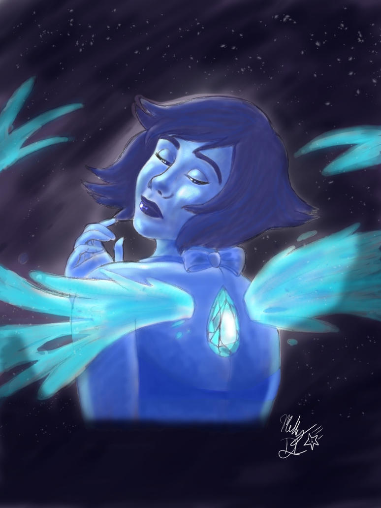 Lapis Lazuli fan art inspired by the Steven Universe television series. Drawn and coloured with digital media programme.