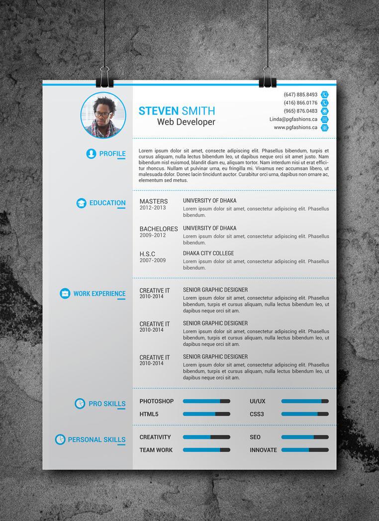 resume  cv template  free download  by arahimdesign on deviantart