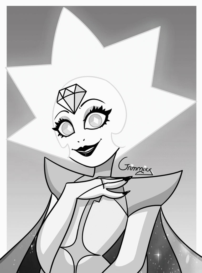 Of course I would draw her! Fanart of the White Diamond~  Also I tried to do a little animation with her, meh I wanted to try it out heh, is it working or does it look good?  (It's a gif ...