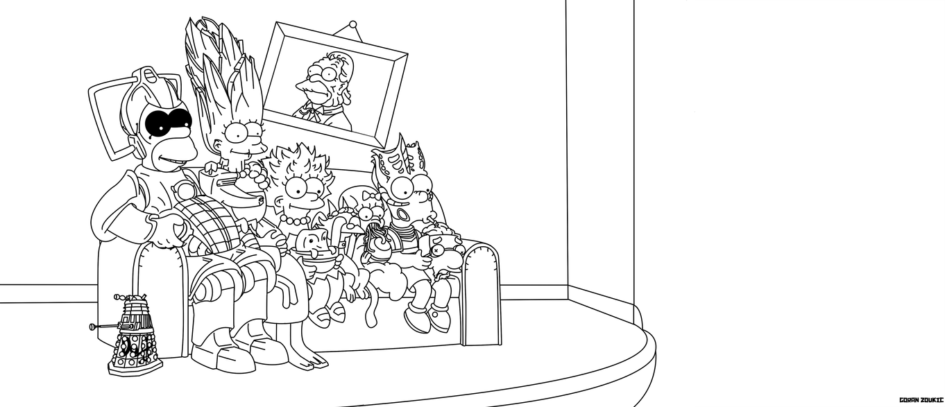 Doctor Who Simpsons Couch Gag Coloring Book Ver by belgoran