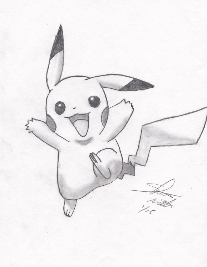 pikachu pencil sketch finished by ShelandryStudio on DeviantArt