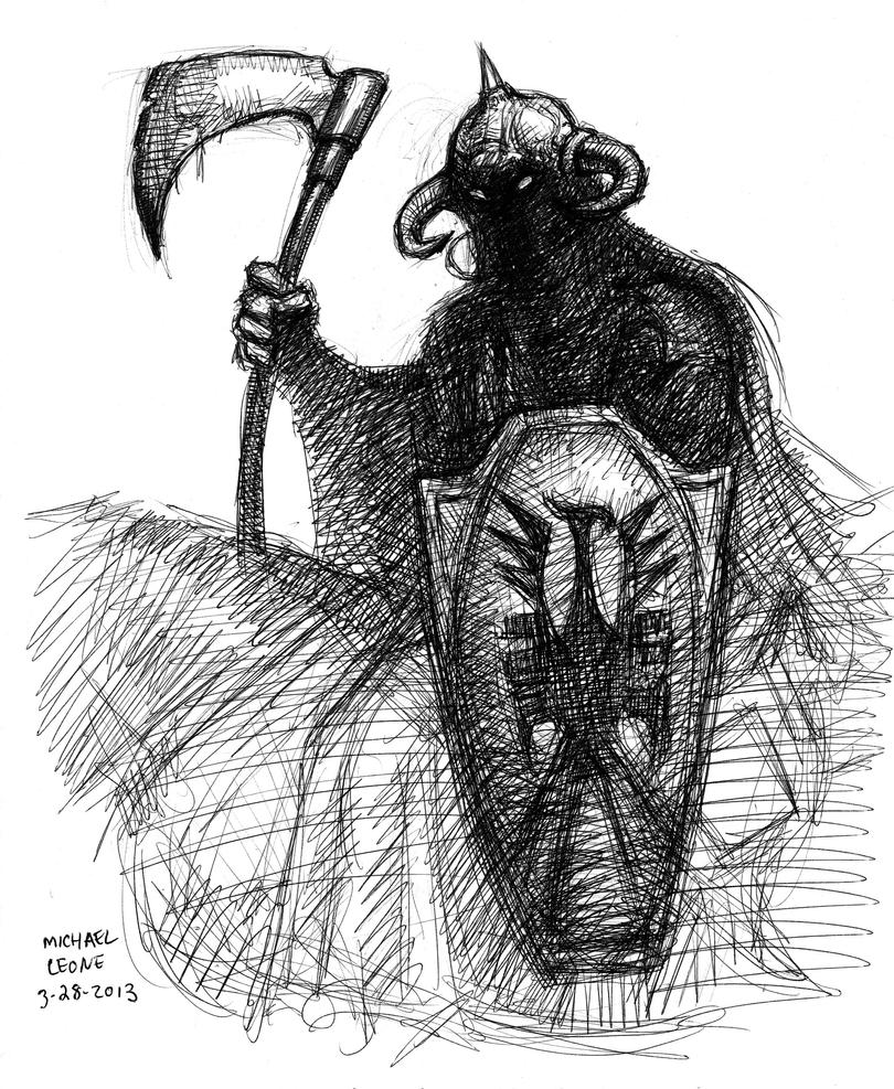 Death Deather pen sketch 3-28-2013 by myconius on DeviantArt