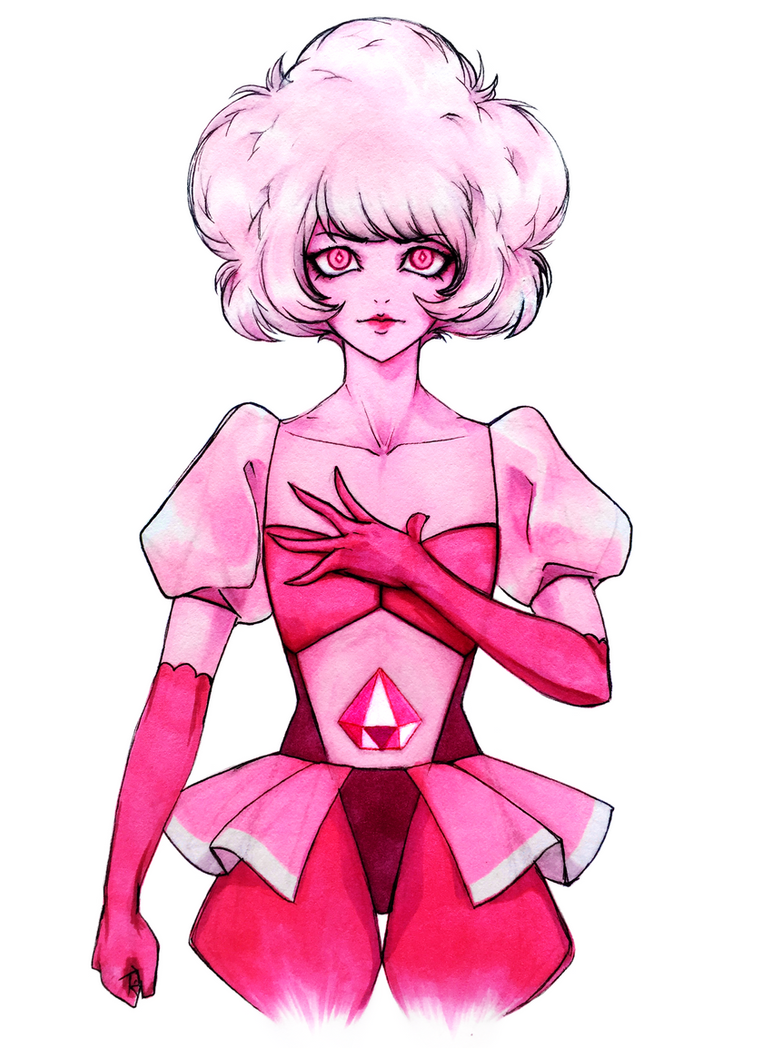 Drew Pink Diamond from Steven Universe! I really like her design and her reveal in A Single Pale Rose left me speechless xD Poofy hair is still hard for me to draw haha 💕 Done with PenJuly ...