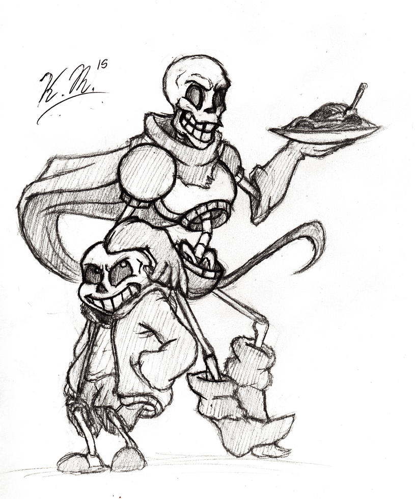 Sans and Papyrus Sketch by Etrius7 on DeviantArt