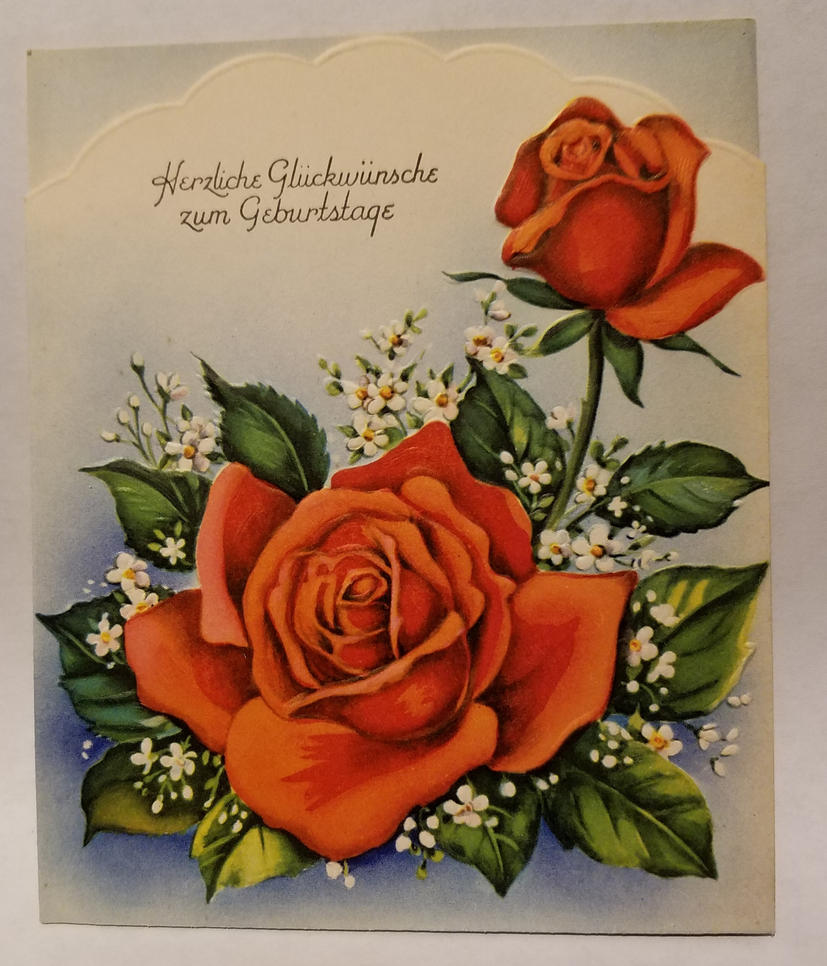 Vintage German Birthday Card 1 by kibbecat on DeviantArt