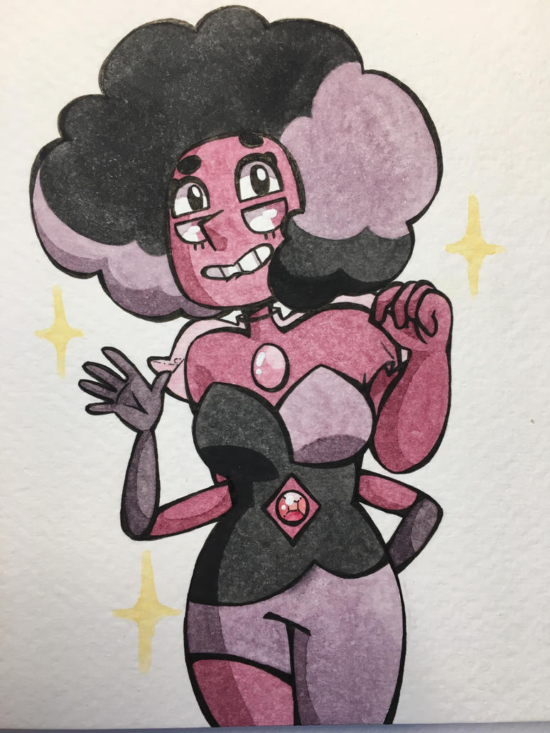 It’s Rhodonite! What a surprise!! I am actually sorry for this lack of posting and variety when I post but I don’t really have time to draw and when I do it’s mostly experimenting...