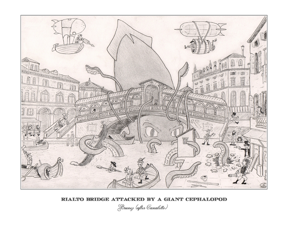 Rialto Bridge attacked by a giant cephalopod by marcobrunez on DeviantArt