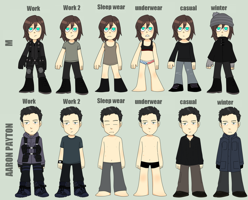 M and Aaron Outfits by Mafer on DeviantArt