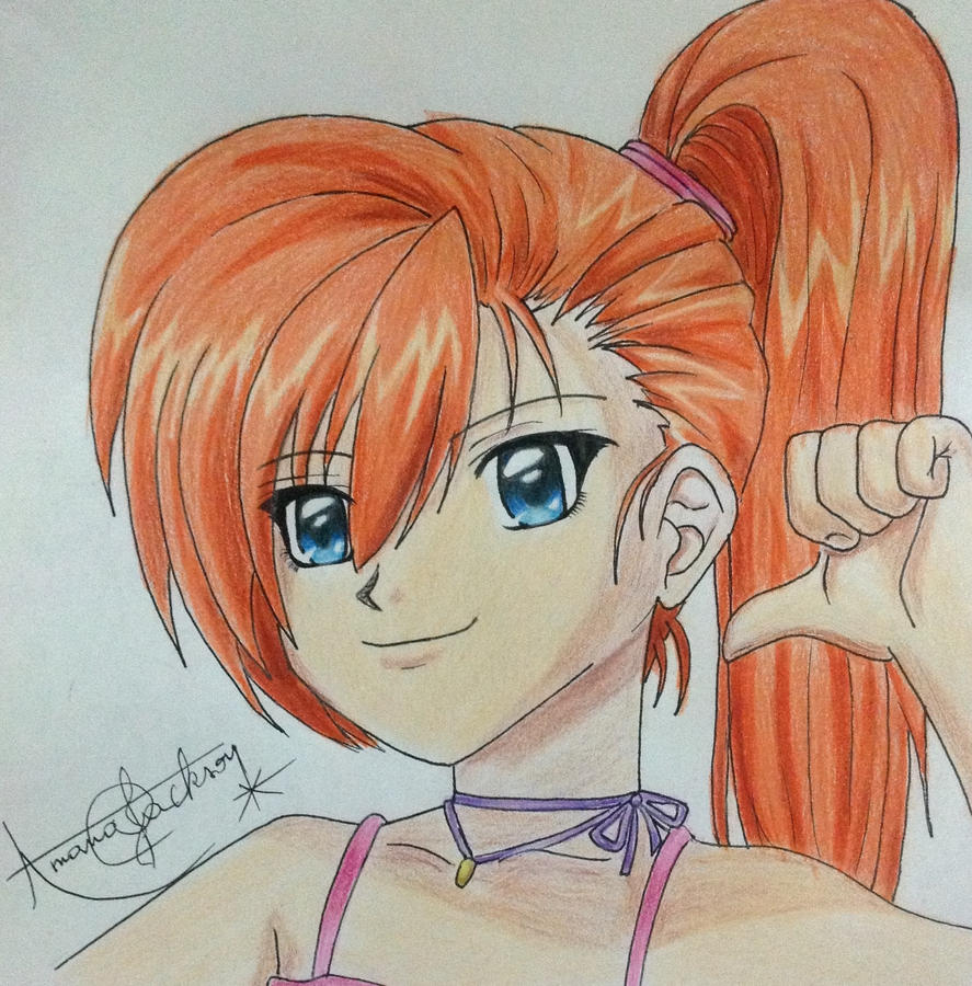 Anime girl drawing with colored pencils by AmanaHB on DeviantArt