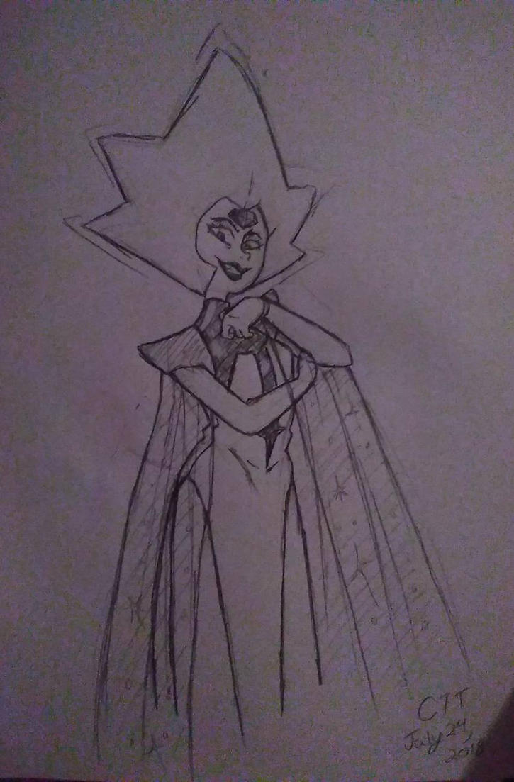 Ah shit the other side of the cape isn't attached to her wrist. I'll just say it's detachable lol White Diamond (Steven Universe) (c) Rebecca Sugar