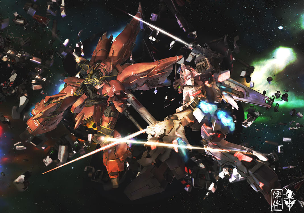 Sinanju VS Unicorn Gundam By Sandrum On DeviantArt