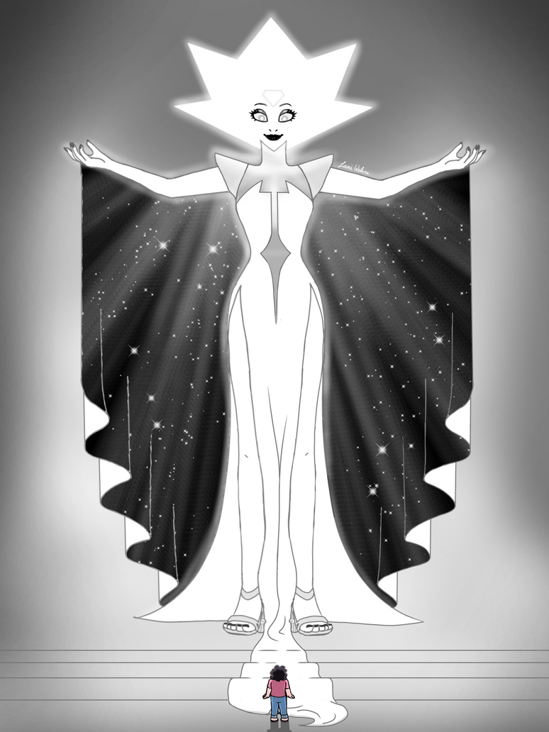 I was planning on re-drawing my old theoretical White Diamond drawing when I heard about Legs From Here to Homeworld. So, I watched it and... White is more beautiful and stragely intimidating that ...