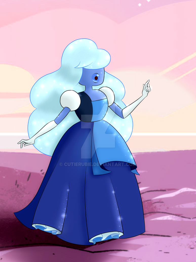 I took a break from my list and drew Sapphire~ I am in love with this gem and she honestly reminds me so much of my girlfriend, haha Art (c) me Steven Universe; Sapphire; Background (c) Rebecca Sug...