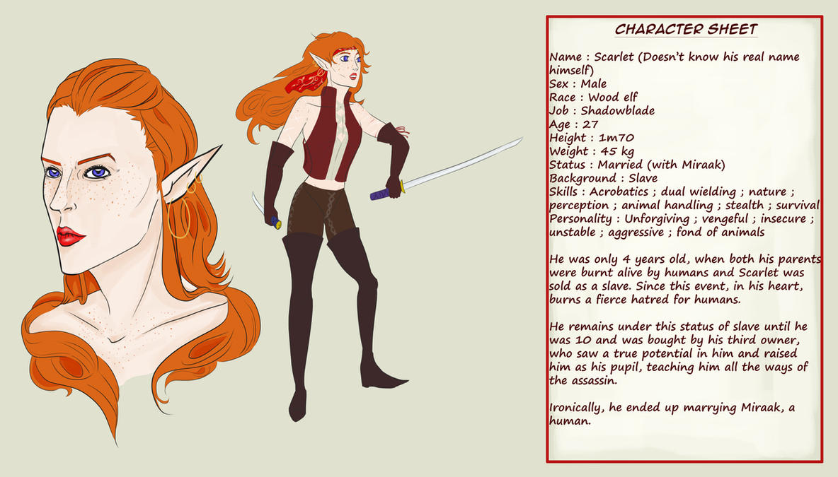 Oc Reference Sheet 2 For Scarlet By Cecilmateus On Deviantart
