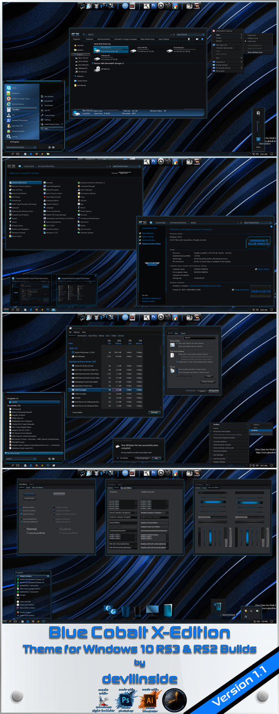 Blue Cobalt X-Edition version 1.1 for Windows 10 RS3
