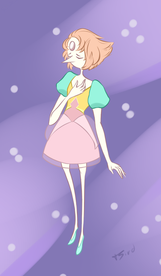 Here's a small doodle of a young, loyal pearl from Steven Universe. She's precious, okay.