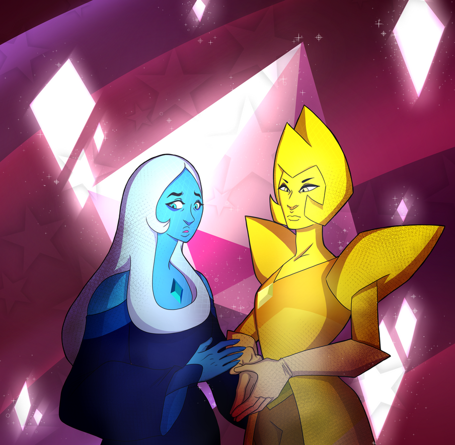 This was art in direct reaction to the influx of Steven Universe episodes, most notably the 'Reunited' showdown. I have always loved Yellow Diamond, I am all for authoritarian female leads, and Blu...