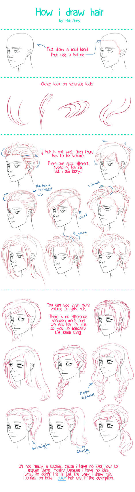 How I Draw Hair By RibkaDory On DeviantArt