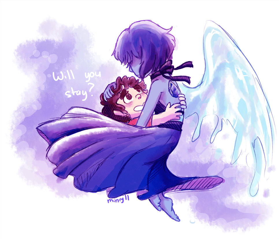So apparently, Lapis is going to be appearing sometime in the near future *shrugs* so here: have a rushed precious water baby with pink smol baby It was going to be cute but then I made it sad...