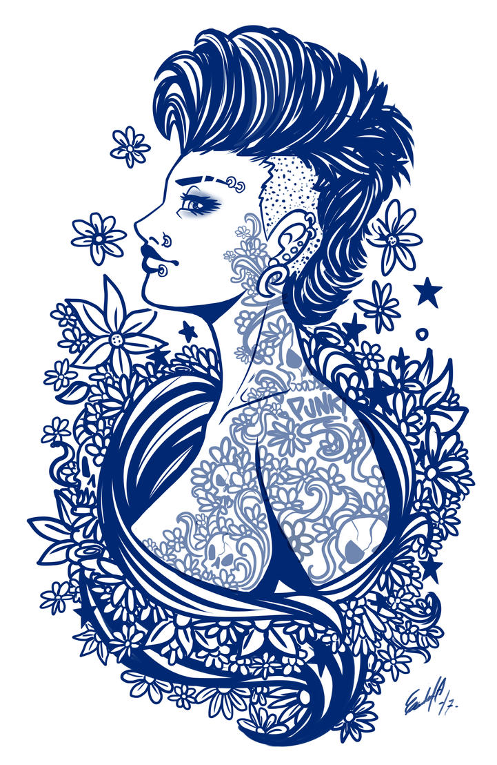 Sketch Tattooed girl by EdgarSandoval on DeviantArt