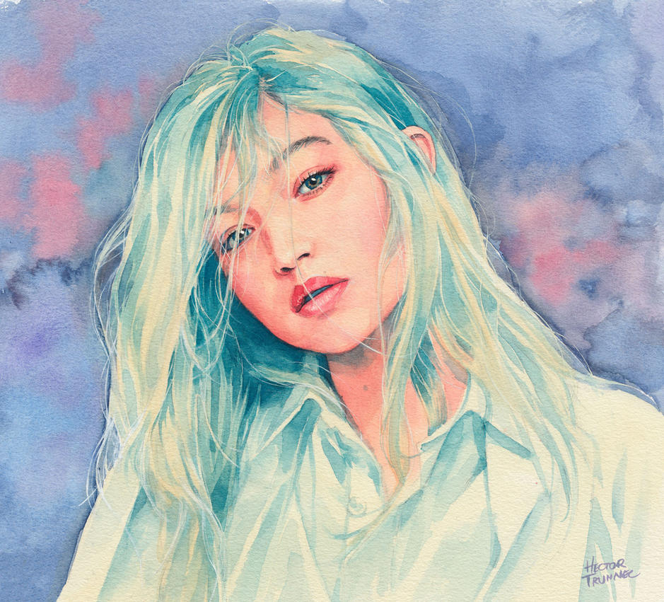 Gigi Hadid watercolor by Trunnec