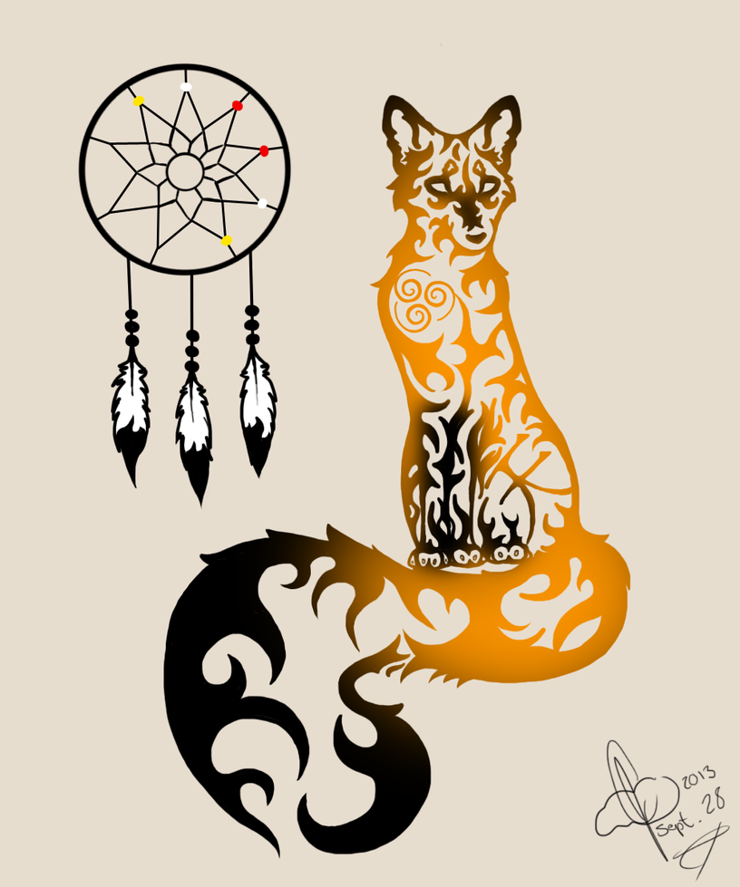 Tribal Fox Colored by xxleaftrailxx on DeviantArt