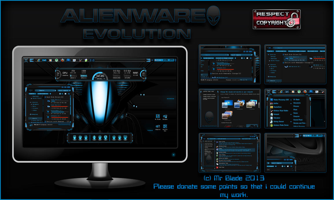 Alienware Blue Themes For Windows 8 Free Download