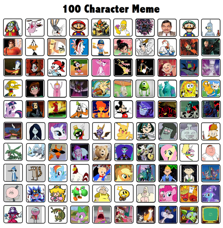 100 Characters Meme by DarkBrawlerCF1994 on DeviantArt