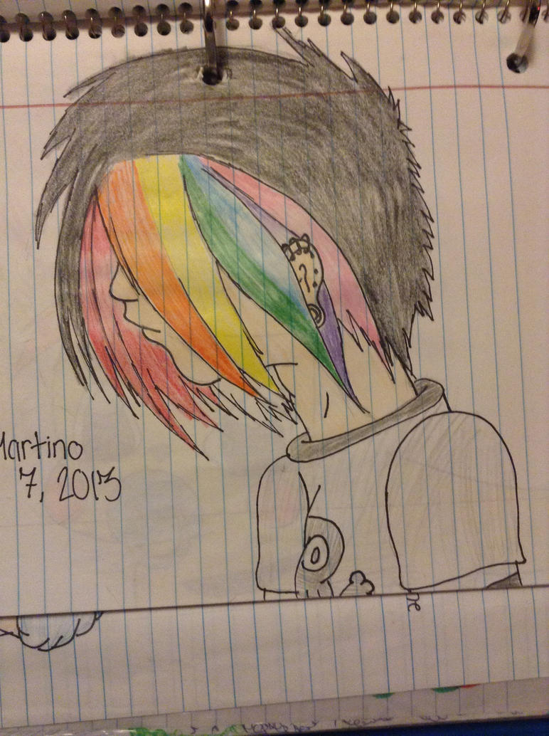 Emo boy w rainbow hair by FoxyxBonnie96 on DeviantArt