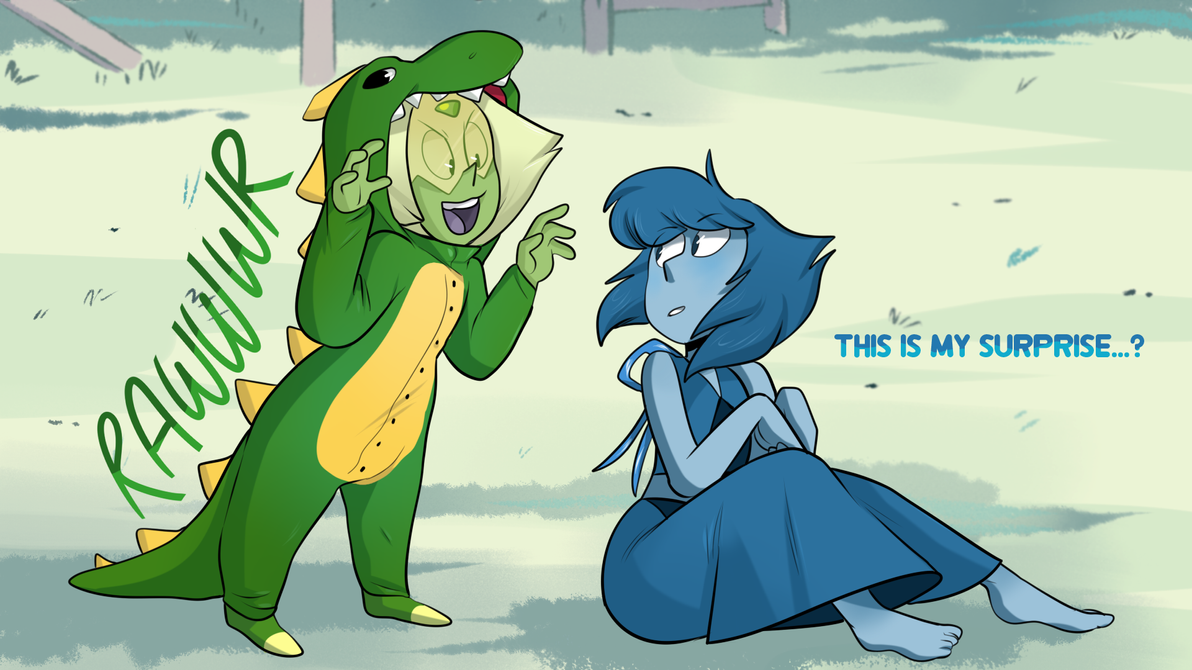 Don't worry, Lapis isn't in any danger as the P. Rex only feeds on love and affection. Another excellent piece by BlushMallet.