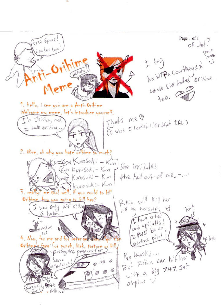 Anti Orihime Meme READ DESC By Gingagirl95 On DeviantArt