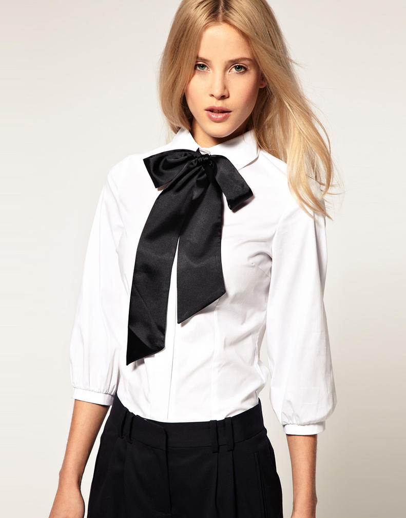 White blouse black bow by veronarmon on DeviantArt
