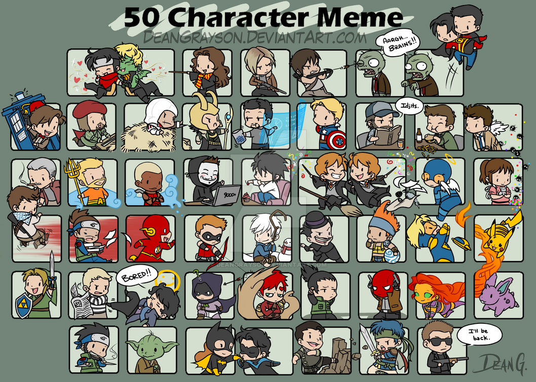 50 Character Meme By DeanGrayson On DeviantArt