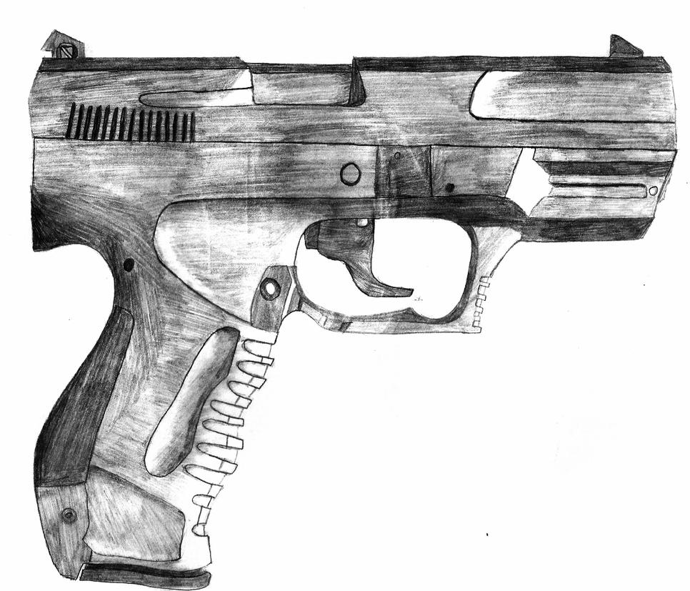 Pistol drawing by IceWolf15574 on DeviantArt