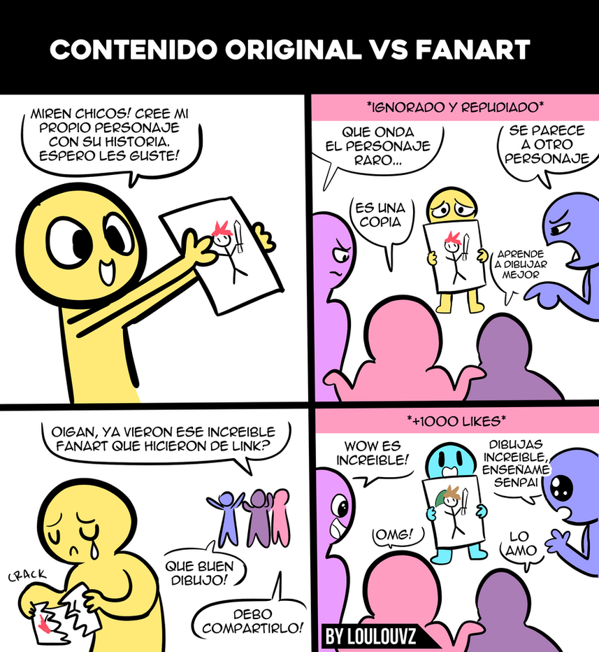 Contenido original vs fanart by LoulouVZ