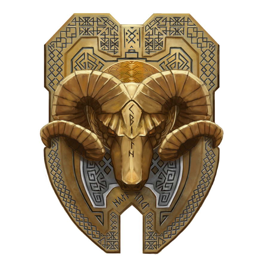 The Shield and Informant of Dawn... at the Library Dwarf_ram_shield_22_by_cyderak-d9i8np6