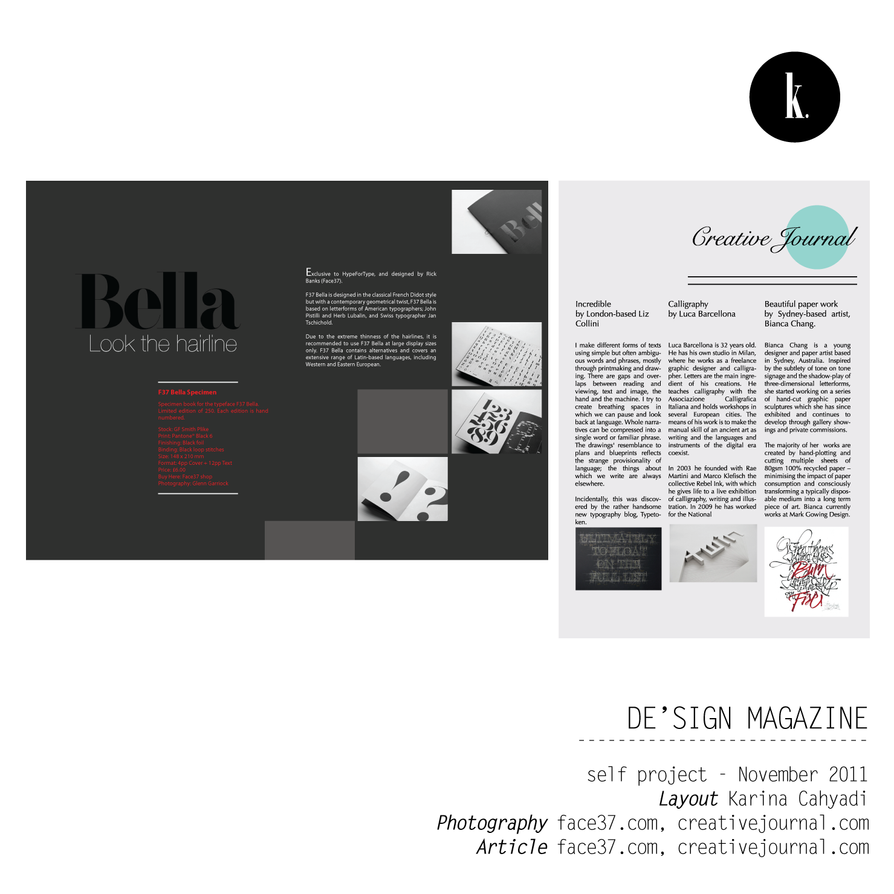 Magazine Layout - Typography Magazine by karinacahyadi on DeviantArt