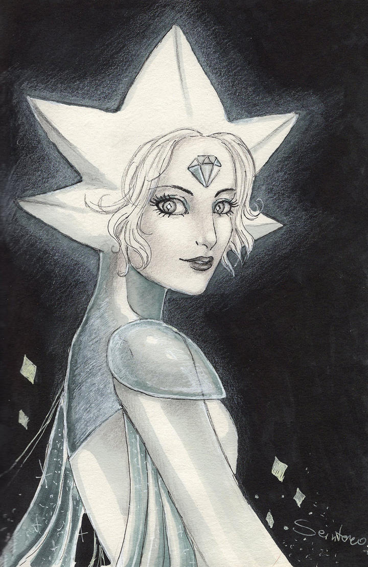 White diamond from Steven's universe.  Sketch markers.