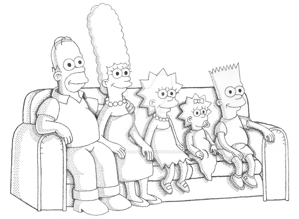 The Simpsons Stippling by JesseAllshouse on DeviantArt