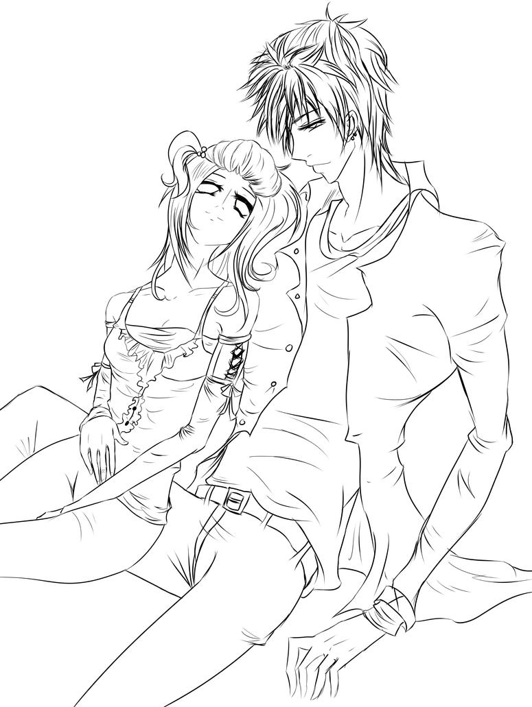 Download Couple lineart by HaniHunni on DeviantArt
